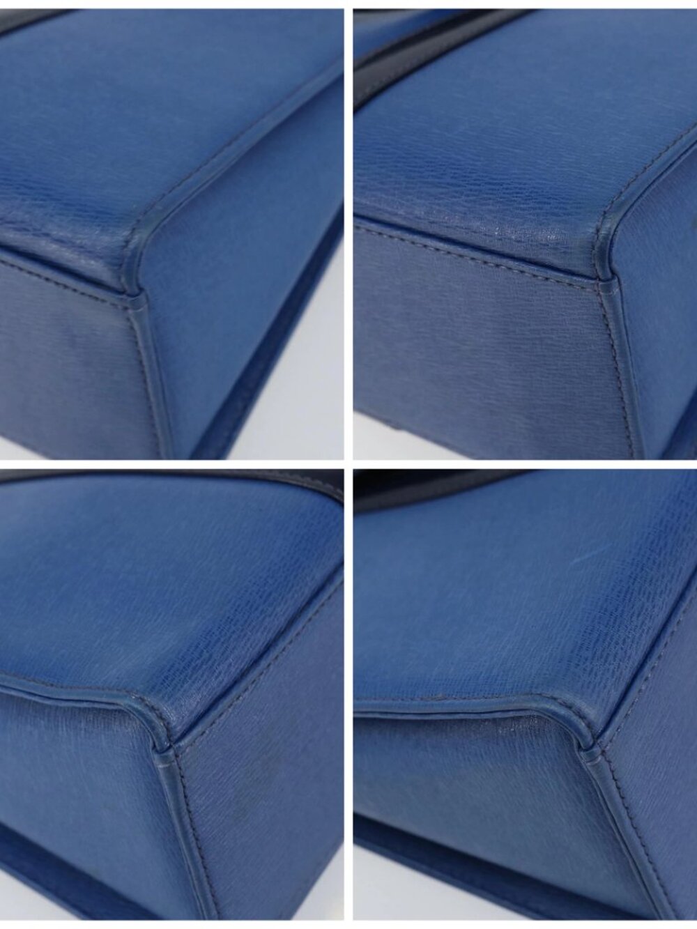 Burberrys Hand Bag Leather Blue Gold Auth 159091 - Picture 16 of 16